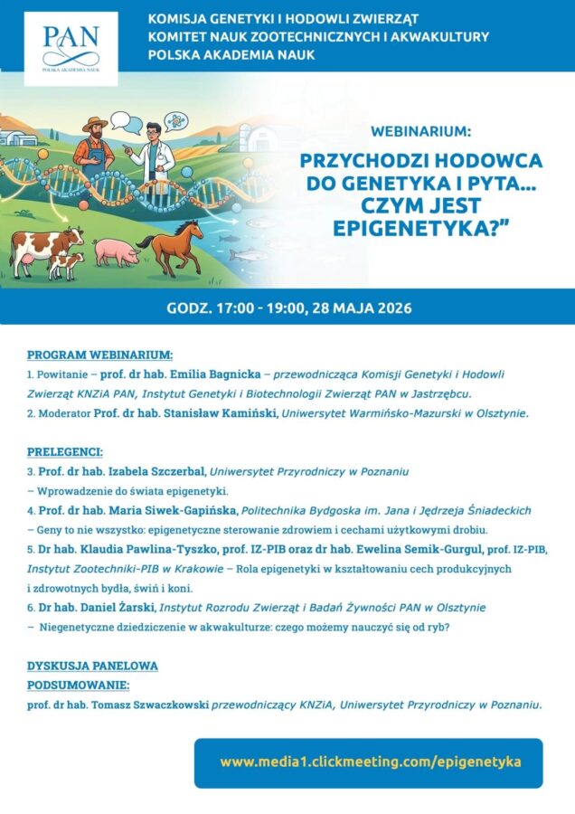 Plakat informacyjny dot. Webinarium o Epigenetyce