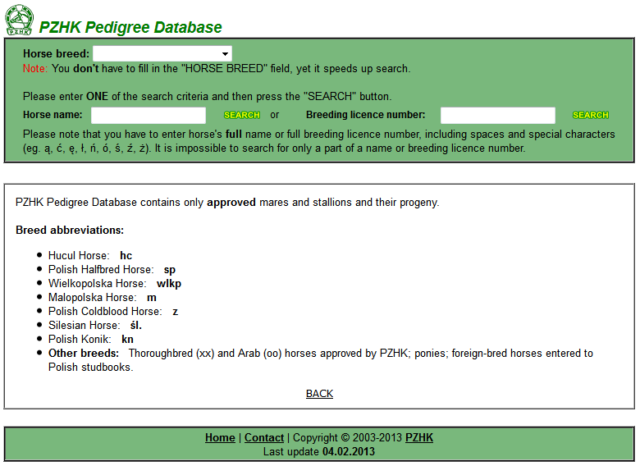 PZHK Pedigree Database