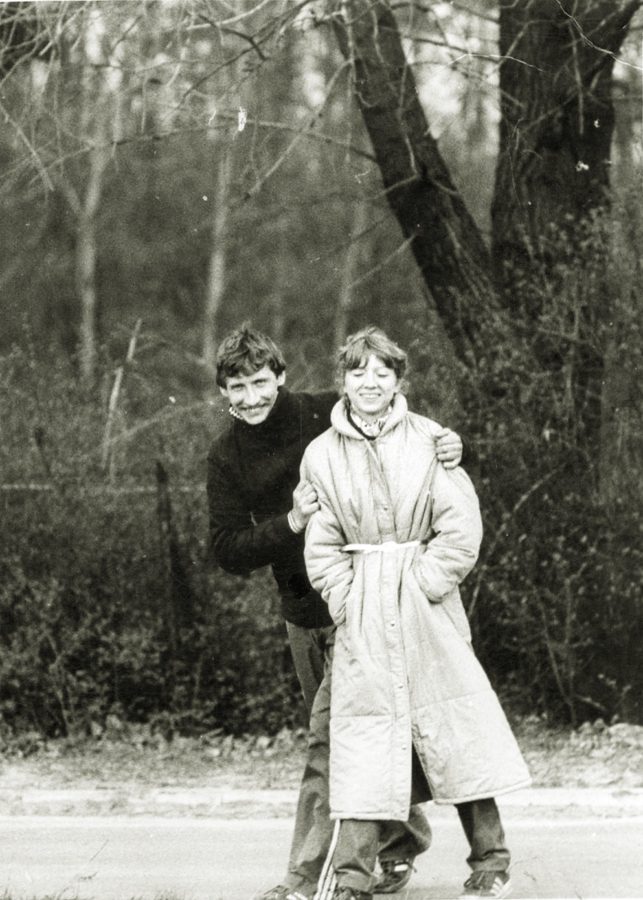 Justyna Szłapka wraz z mężem Mirkiem Szłapką, Łąck 1982